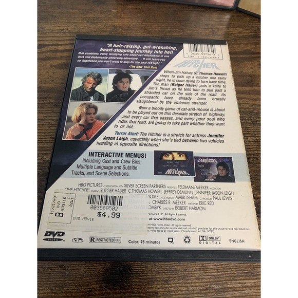 HORROR DVD LOT: Stephen King's Silver Bullet & Graveyard Shift, The Hitcher HBO - Picture 5 of 11